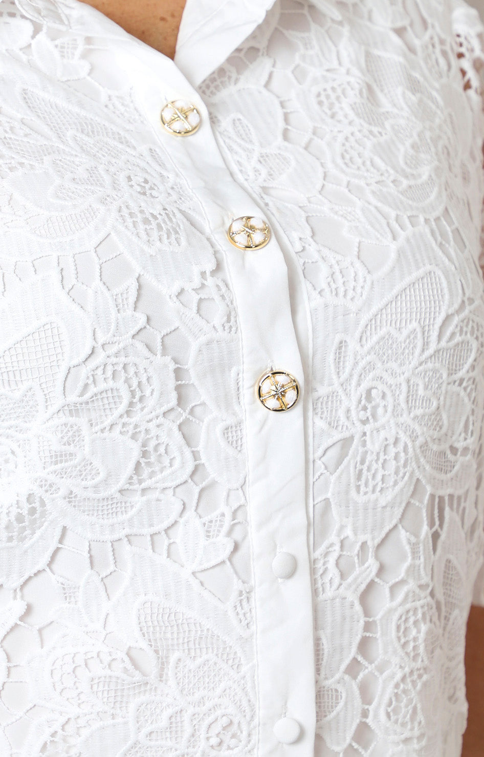 Conjunto camisero de guipur