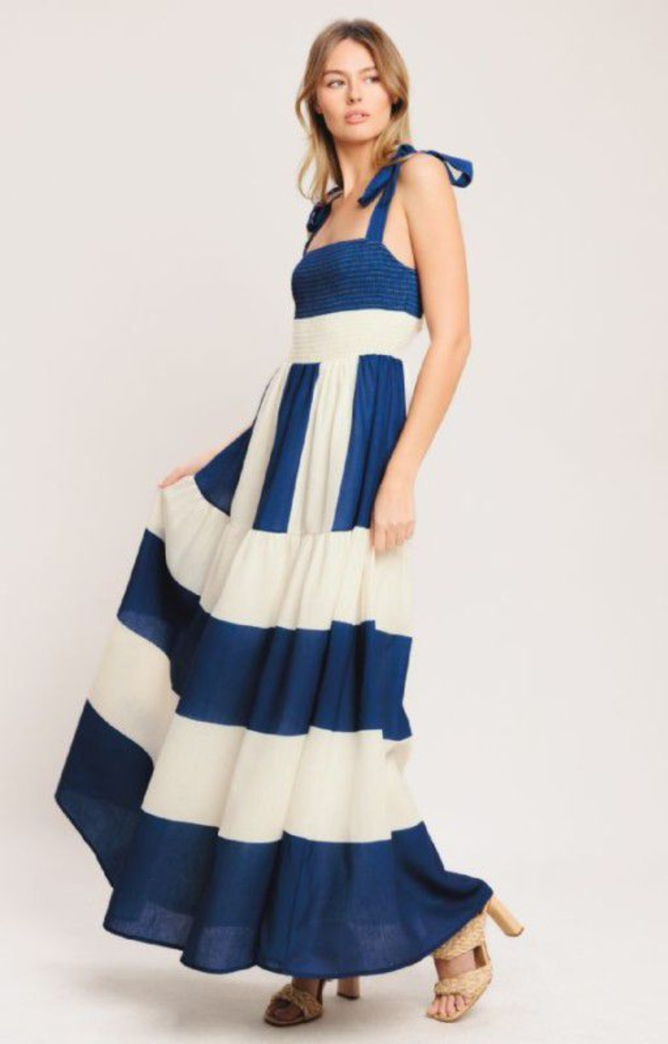 Vestido estampado en azul - VESTIDO LARGO REGULAR Boutiquemirel 