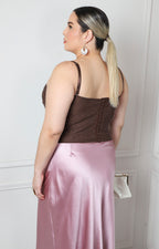 Bustier negro con aplicaciones de brillos