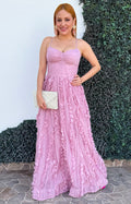 Vestido rosa con detalles 3D - VESTIDO LARGO REGULAR Boutiquemirel 
