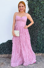 Vestido rosa con detalles 3D - VESTIDO LARGO REGULAR Boutiquemirel 