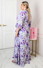Vestido maxi floral cruzado