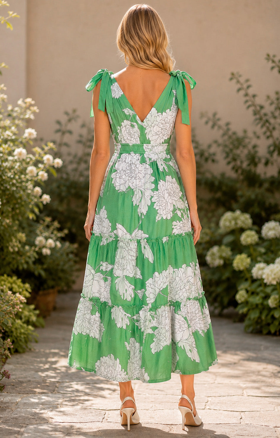 Vestido verde estampado - VESTIDO LARGO REGULAR Boutiquemirel 