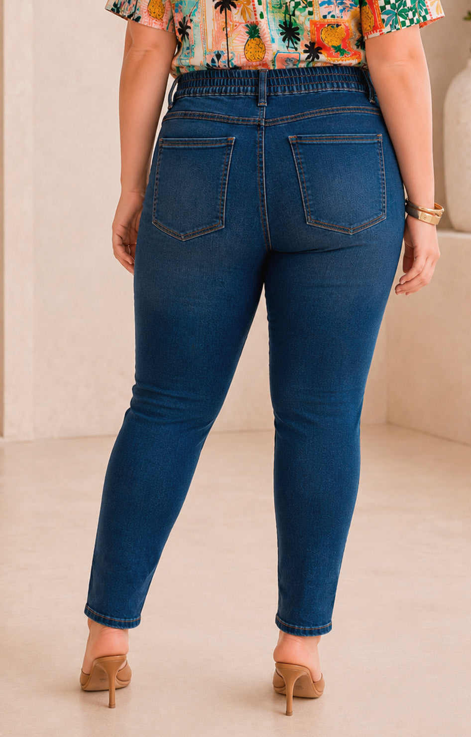 Pantalón de mezclilla con elástico - PANTALON MEZCLILLA CURVY Boutiquemirel 