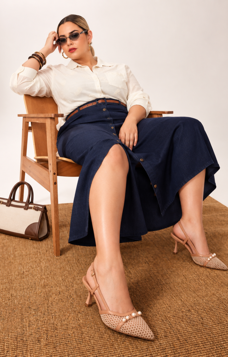 Zapatilla de punta beige
