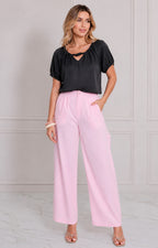 Blusa con manga globo y nudo frontal - BLUSAS REGULAR Boutiquemirel 