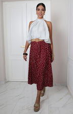 Blusa halter blanca con lazo