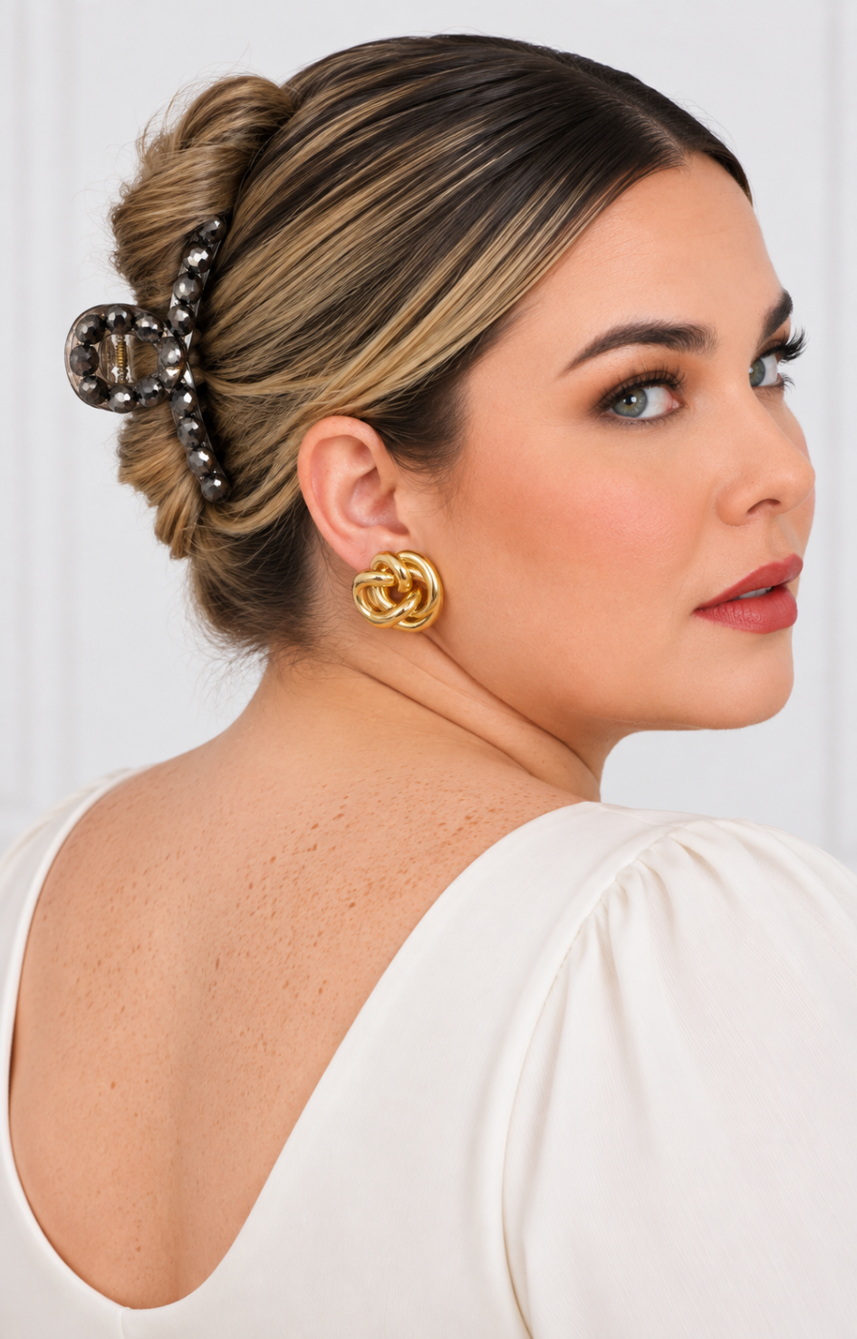 Pinza para cabello jaspeada de la marca Boutiquemirel, accesorio de peinado con acabado colorido y resistente