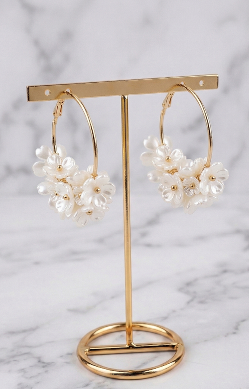 Aretes de Aro Dorado con Flores - ARETES Boutiquemirel 