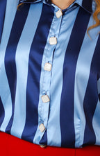 Blusa camisera a rayas con botones