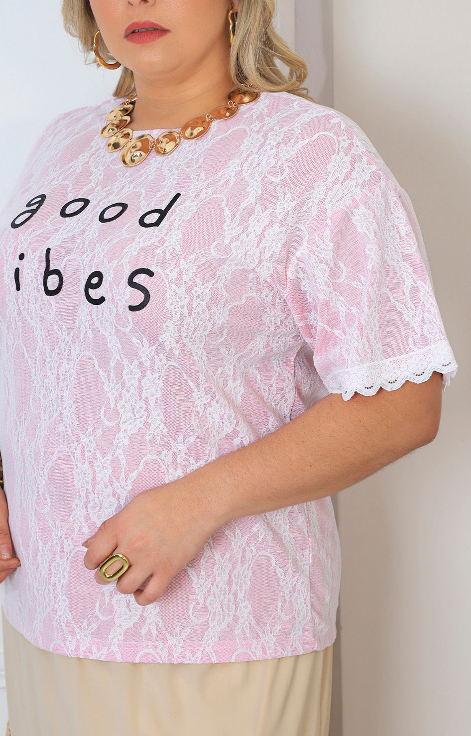 Blusa estampada good vibes