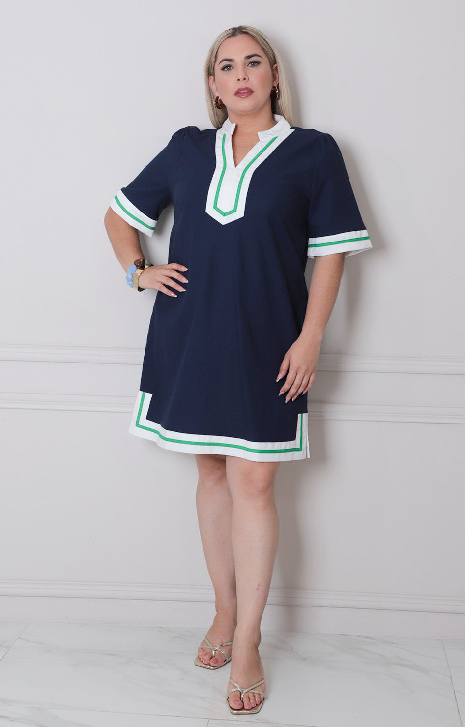 V*3-26*SHE+SKY*PST1137*AZUL MARINO - VESTIDO CORTO CURVY Boutiquemirel 