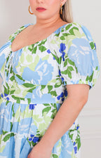 Vestido azul estampado - VESTIDO CORTO CURVY Boutiquemirel 