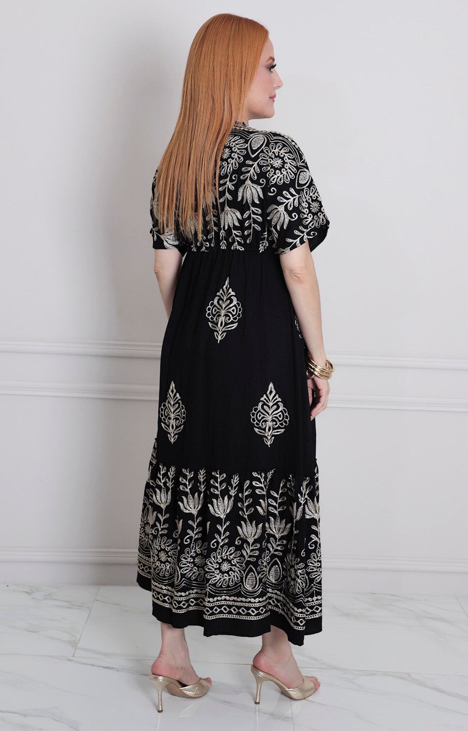 Vestido estampado con bordado - VESTIDO LARGO REGULAR Boutiquemirel 