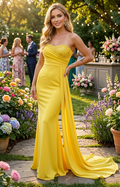 Vestido amarillo strapless - VESTIDO Boutiquemirel 