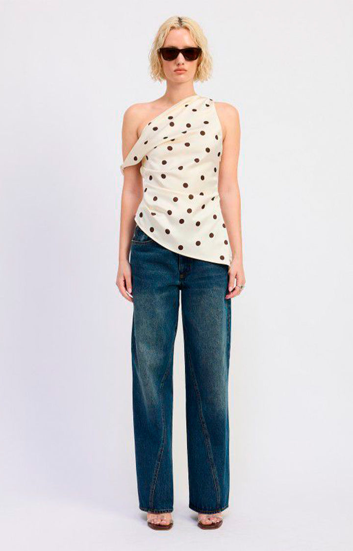 Blusa blanca polka dot