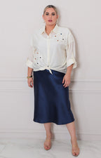 Falda lisa de satin - FALDA CURVY Boutiquemirel 