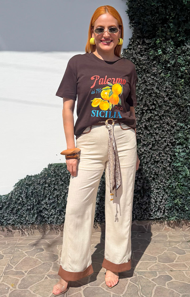 Pantalón beige con detalles - PANTALON REGULAR Boutiquemirel 