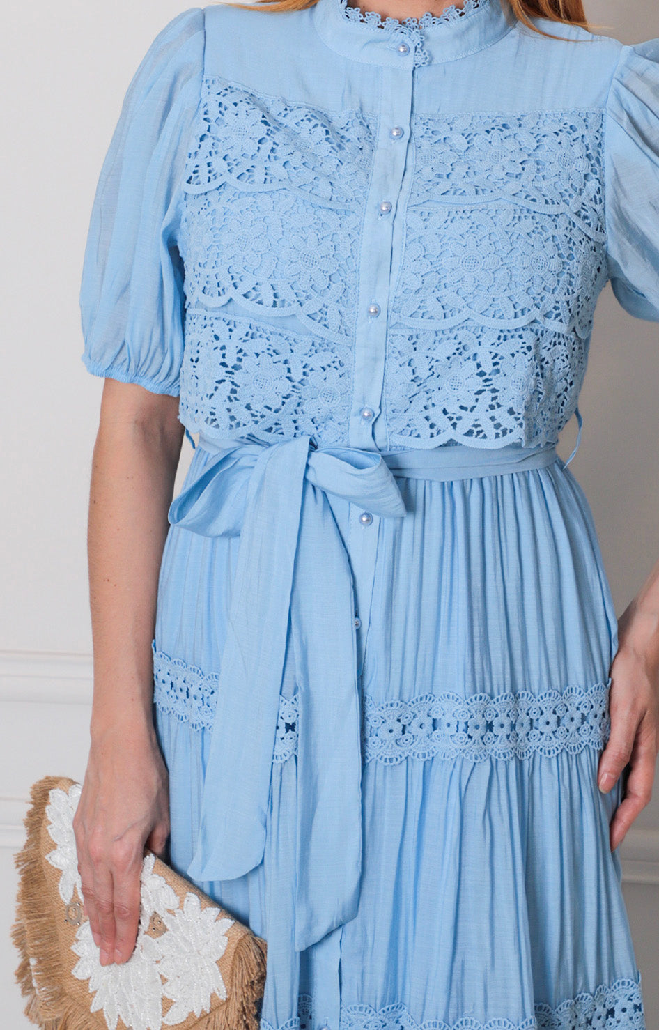 Vestido azul con lazo - VESTIDO LARGO REGULAR Boutiquemirel 