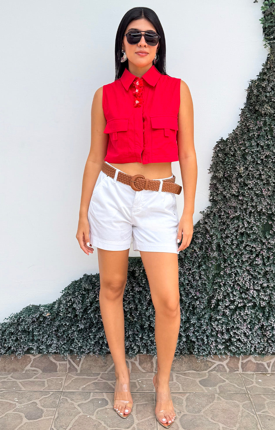 Blusa roja con cuello halter - BLUSAS REGULAR Boutiquemirel 