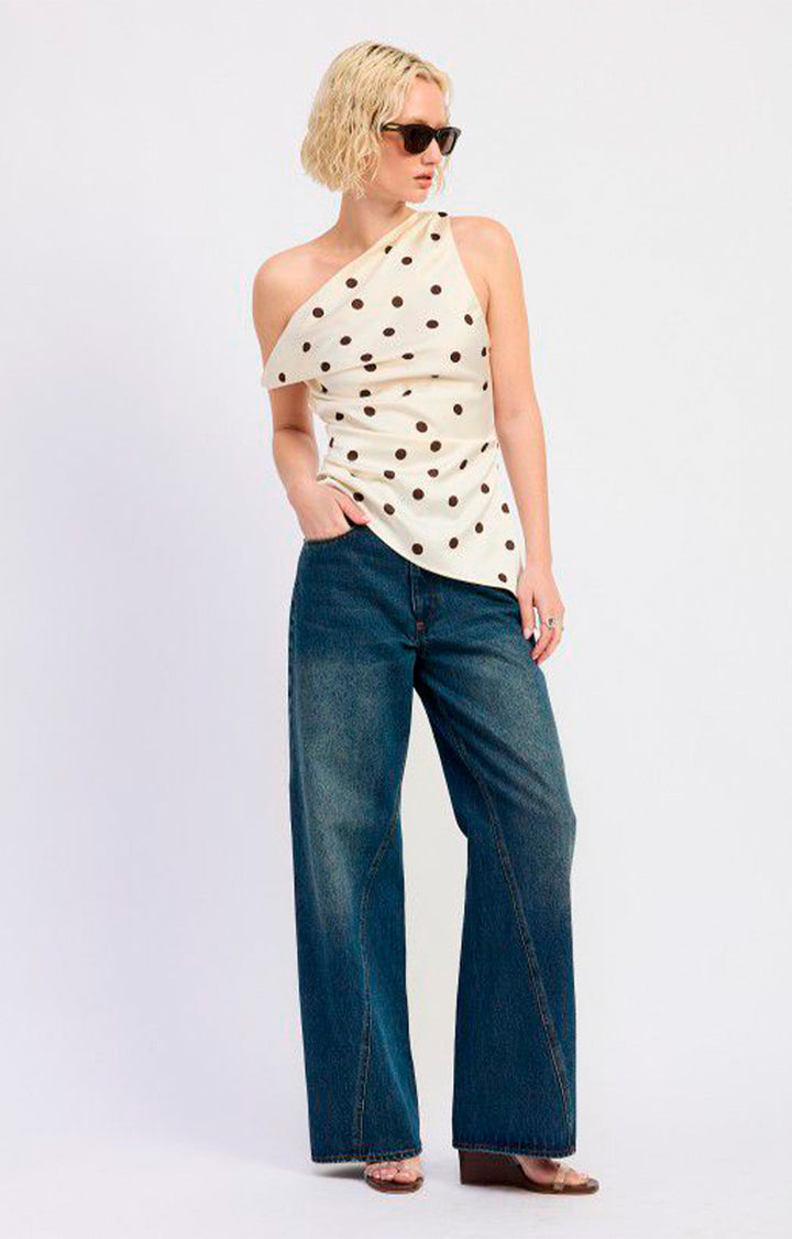 Blusa blanca polka dot