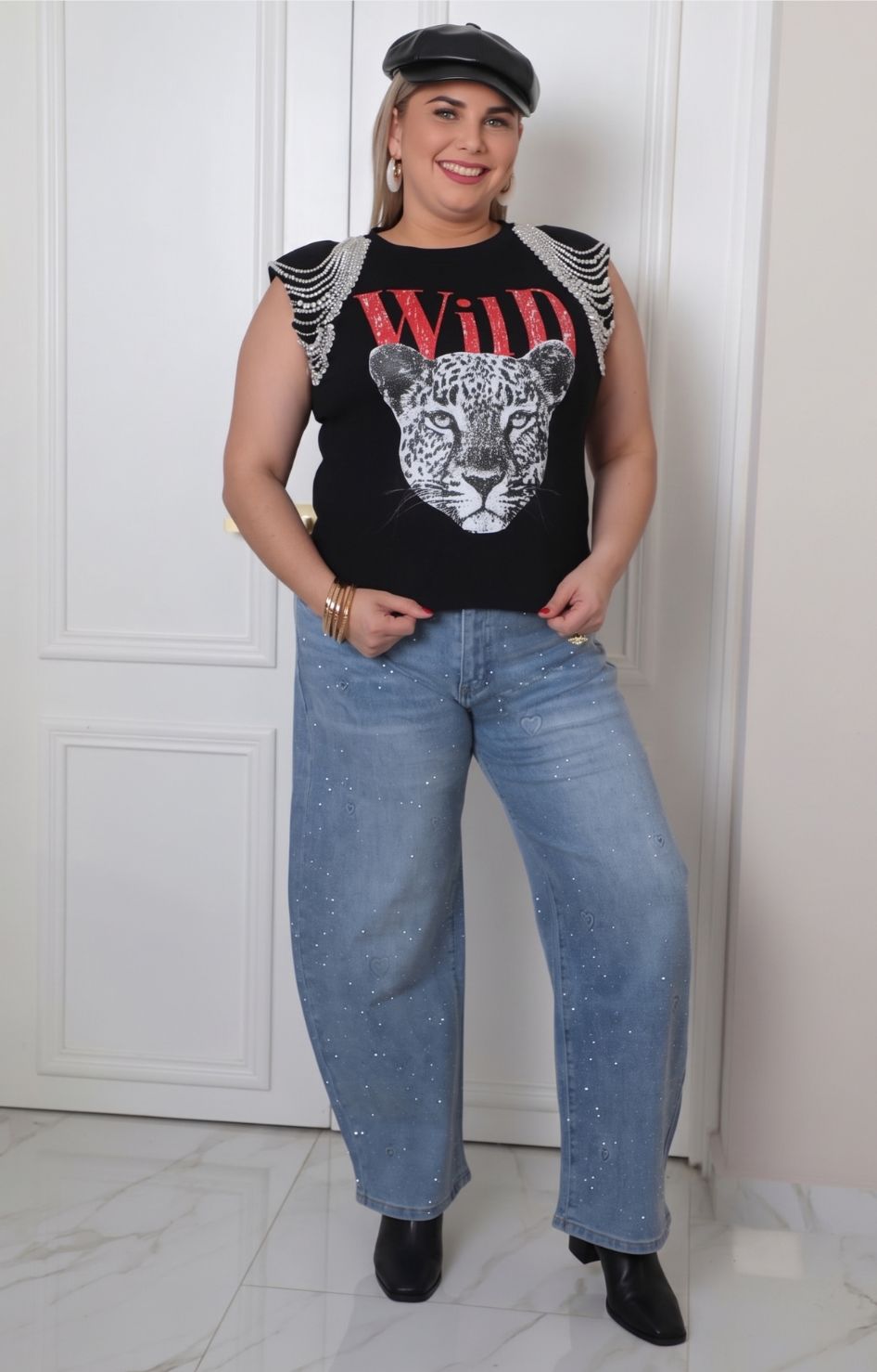 Pantalón de mezclilla con brillos