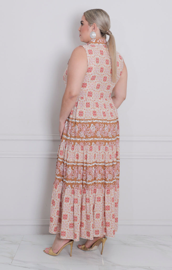 Vestido largo estampado - VESTIDO LARGO CURVY Boutiquemirel 