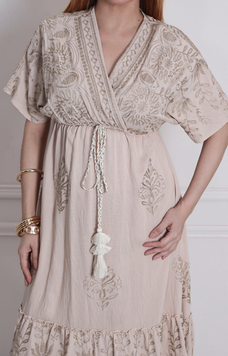 Vestido estampado con bordado - VESTIDO LARGO REGULAR Boutiquemirel 