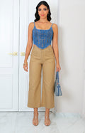 Blusa corta de mezclilla