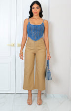 Blusa corta de mezclilla