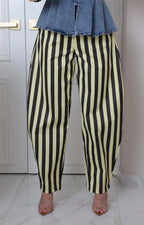 Pantalón globo a rayas