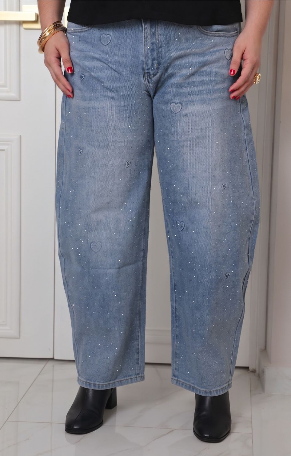 Pantalón de mezclilla con brillos