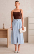 Falda con cinturón y apertura - FALDA REGULAR Boutiquemirel 