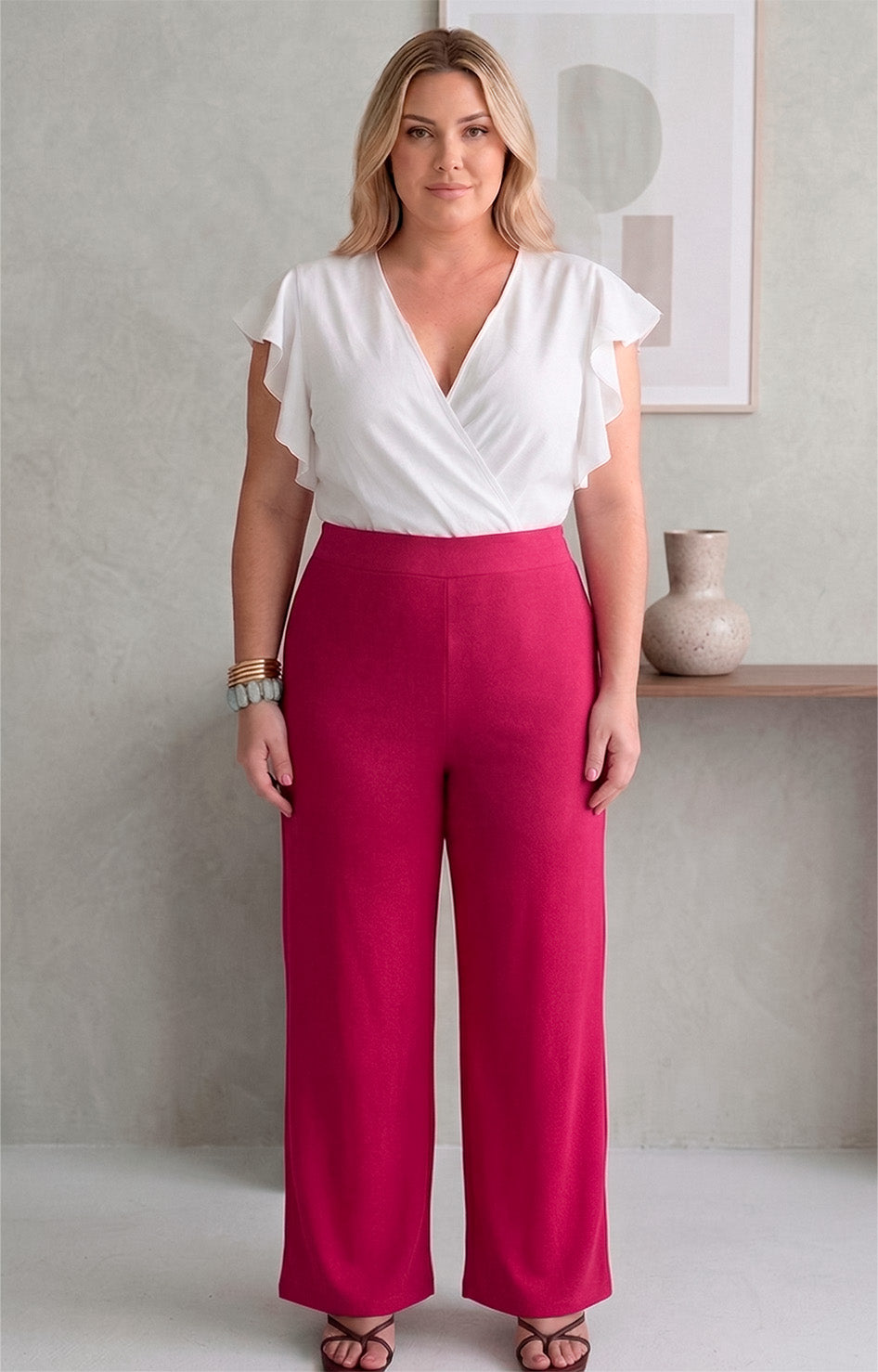 Pantalon fucsia recto - PANTALON CURVY Boutiquemirel 