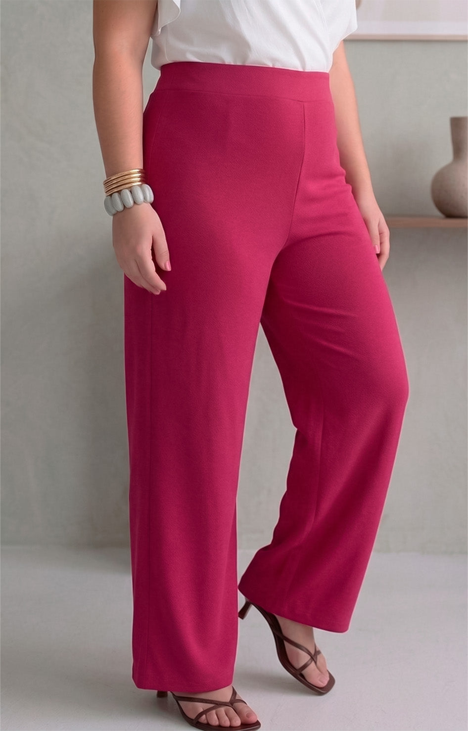 Pantalon fucsia recto - PANTALON CURVY Boutiquemirel 