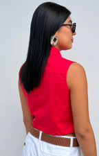 Blusa roja con cuello halter - BLUSAS REGULAR Boutiquemirel 