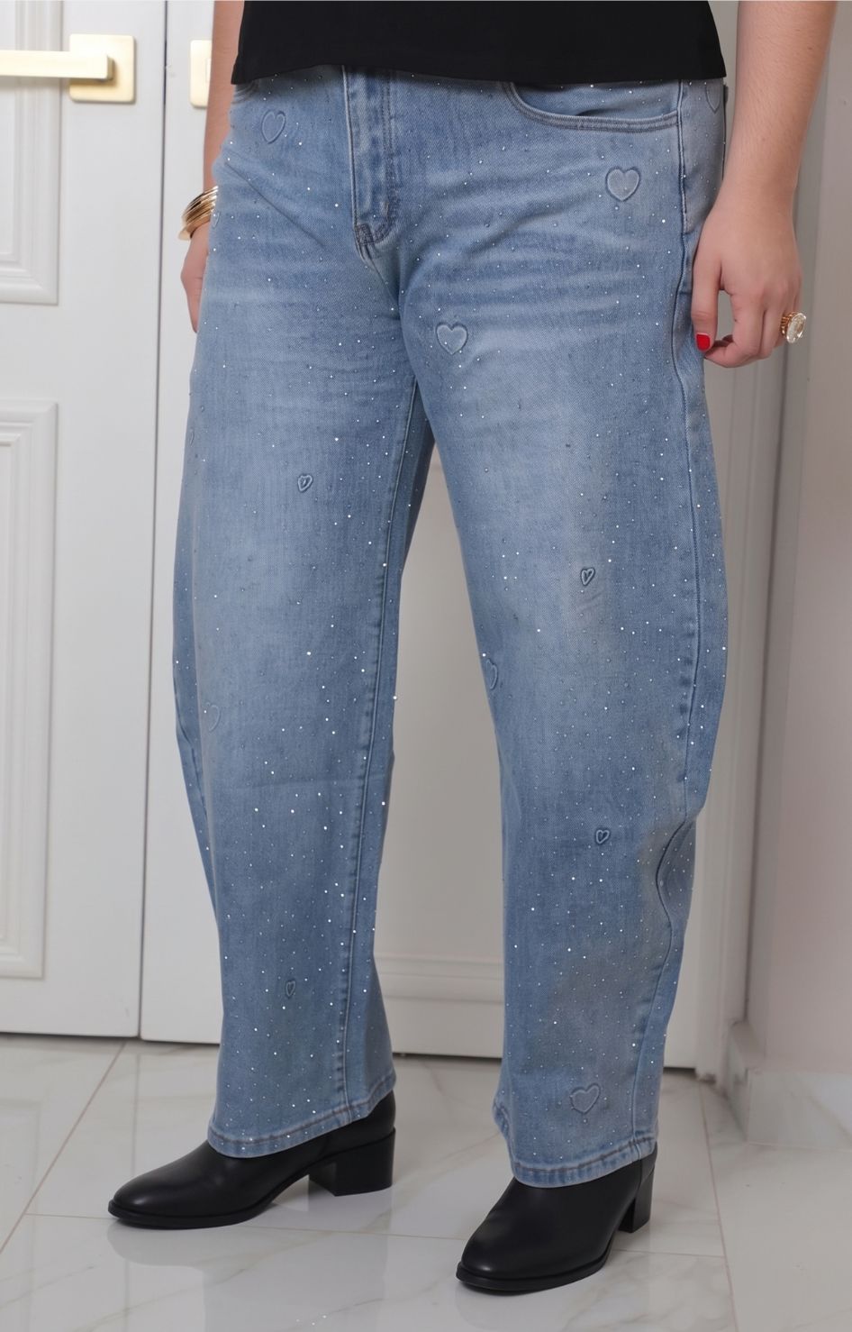 Pantalón de mezclilla con brillos