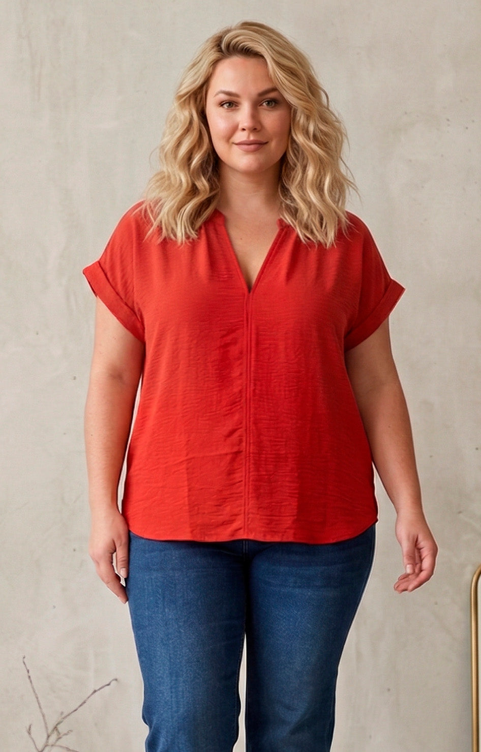 Blusa lisa con manga - BLUSAS CURVY Boutiquemirel 