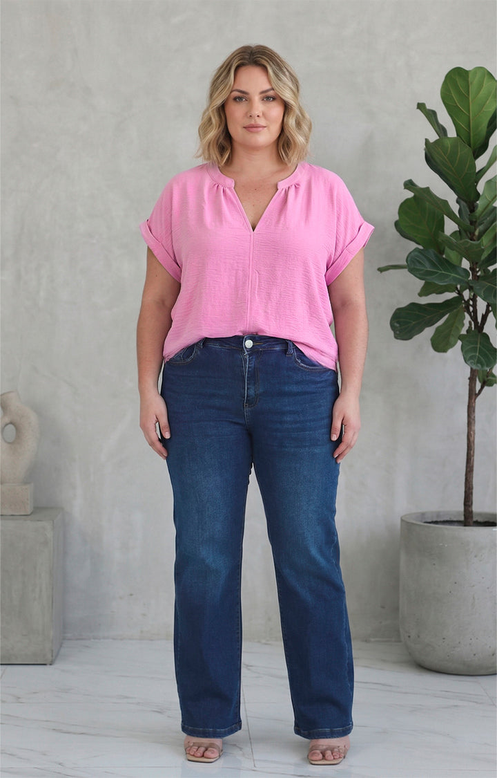 Blusa lisa con manga - BLUSAS CURVY Boutiquemirel 