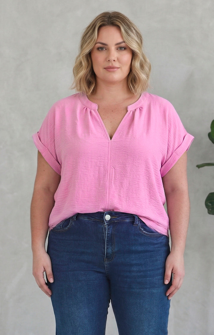 Blusa lisa con manga - BLUSAS CURVY Boutiquemirel 