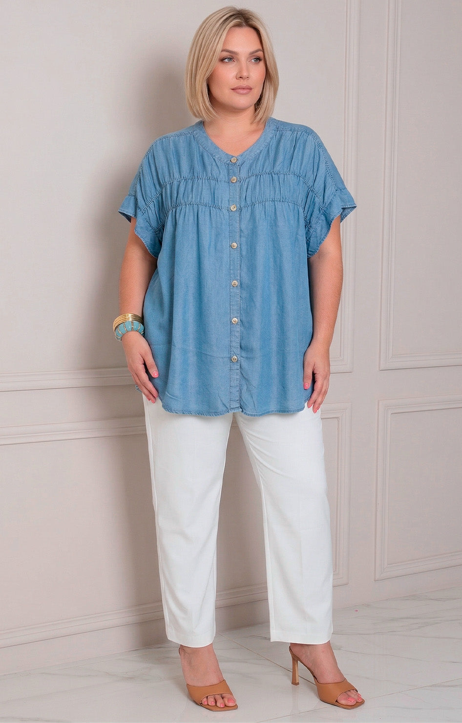 Blusa de mezclilla - SACOS CURVY Boutiquemirel 