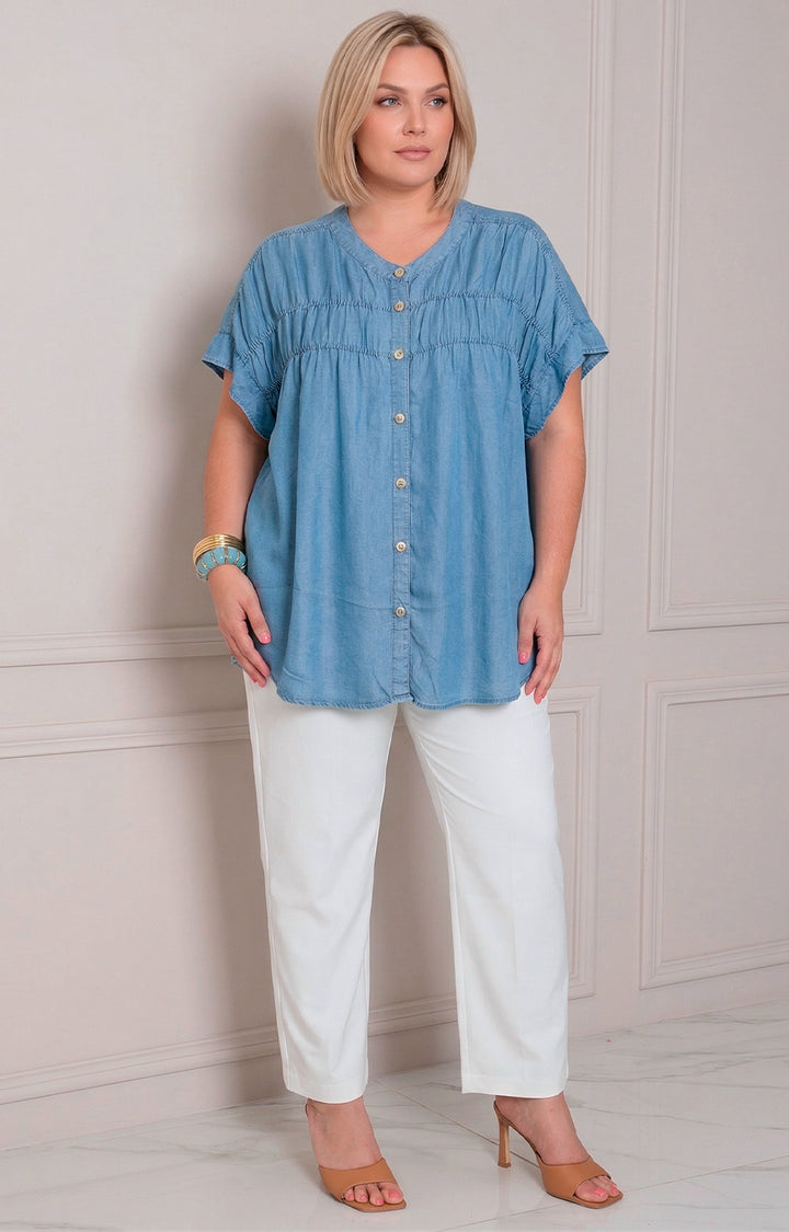 Blusa de mezclilla - SACOS CURVY Boutiquemirel 