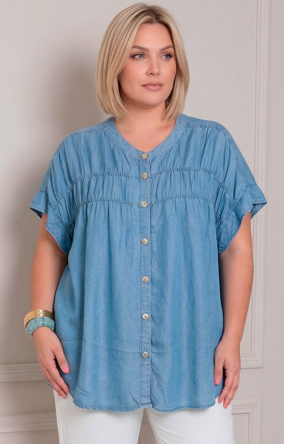 Blusa de mezclilla - SACOS CURVY Boutiquemirel 