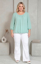 Blusa menta tipo globo - BLUSAS CURVY Boutiquemirel 