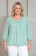 Blusa menta tipo globo - BLUSAS CURVY Boutiquemirel 