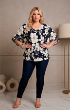 Blusa estampada de flores - BLUSAS CURVY Boutiquemirel 