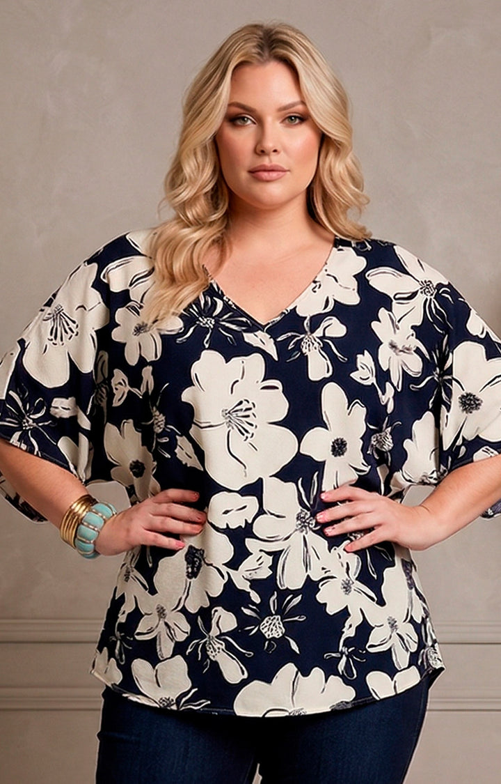 Blusa estampada de flores - BLUSAS CURVY Boutiquemirel 