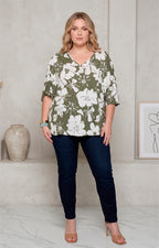 Blusa estampada de flores - BLUSAS CURVY Boutiquemirel 