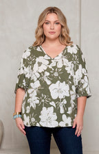 Blusa estampada de flores - BLUSAS CURVY Boutiquemirel 