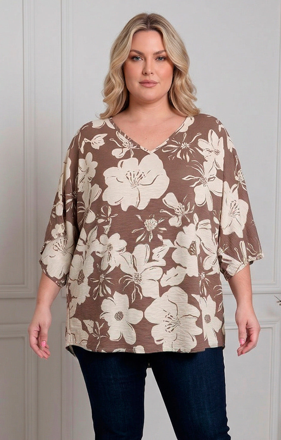 Blusa estampada de flores - BLUSAS CURVY Boutiquemirel 